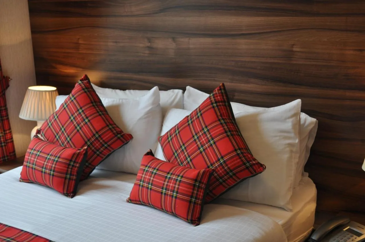 Red tartan cushions